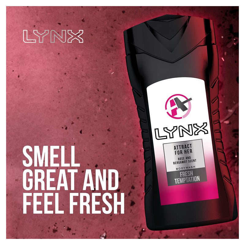 Lynx Attract For Her Washbag Gift Set, Ideal for Girls And Teenagers, Duo Pack Shower Gel And Deodorant Body Spray, Includes a Shower Loofah Puff - BeesActive Australia