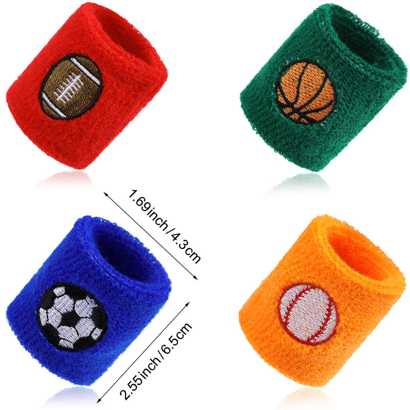 Gejoy 16 Pieces Sports Wristbands Wrist Sweatbands Children Sweat Bands for Kids Soccer Baseball Football Basketball Sports - BeesActive Australia