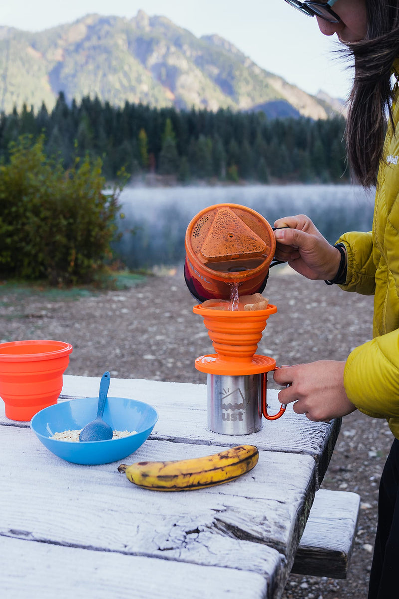 UST Collapsible Flexware Coffee Drip with Strong, Flexible, Compact, BPA Free Design and Lid Seal for Hiking, Backpacking, Camping and Outdoor Survival - BeesActive Australia