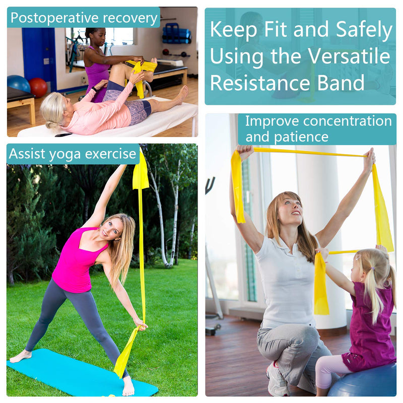Potok Resistance Bands Set, 3 Pack Latex Exercise Bands with Different Strengths,Elastic Bands for Upper & Lower Body & Core Exercise, Physical Therapy, Pilates, Rehab Length 4 ft - BeesActive Australia