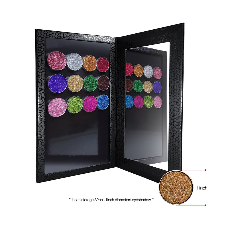 Allwon Magnetic Palette Empty Eyeshadow Makeup Palette with Shatterproof Mirror for Eyeshadow Lipstick Blush Powder (Black) Black - BeesActive Australia