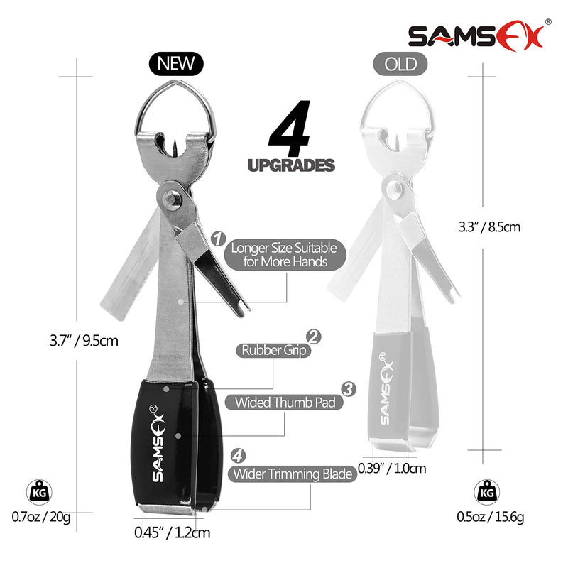 SAMSFX Quick Knot Tying Tool with Carabiner Zinger Retractor Fly Fishing Magnet Retractable Badge Holder and Multi-Tool Combo Metal Zinger with Magnet & Silver Knot Tool, Black Grip - BeesActive Australia