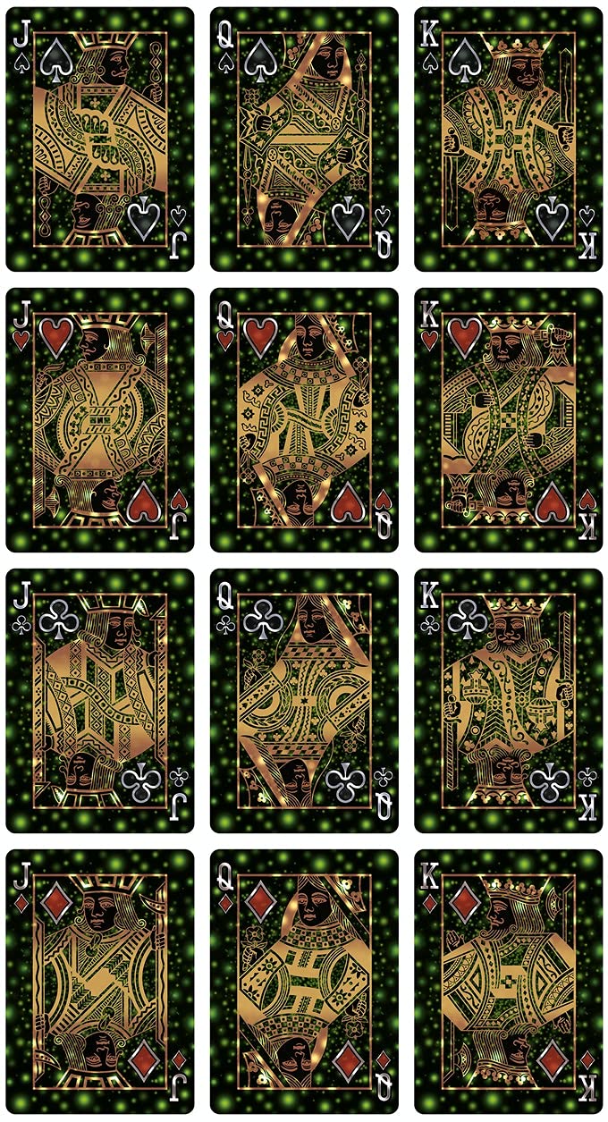 Bicycle Playing Cards 6 Decks | Fireflies Design | Limited Edition Deck Pitch-Black with Glowing Effects - BeesActive Australia