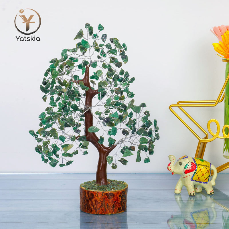 YATSKIA Green Aventurine - Crystal Tree, Gemstone Tree, Chakra Tree of Life, Balancing Tree, Healing Crystal, Crystal and Stone Decor, Fungshui Decorations, Positive Energy Gifts for Women Green Aventurine Silver Wire - BeesActive Australia