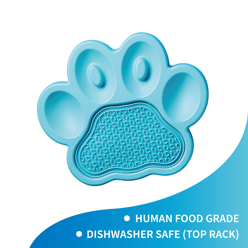PetDreamHouse PAW 2-in-1 Slow Feeder Interactive Bowl with Removable Lick Mat - Blue - BeesActive Australia