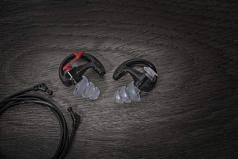 SureFire EP4 Sonic Defenders Plus filtered Earplugs, triple flanged design, reusable, Black, Medium - BeesActive Australia