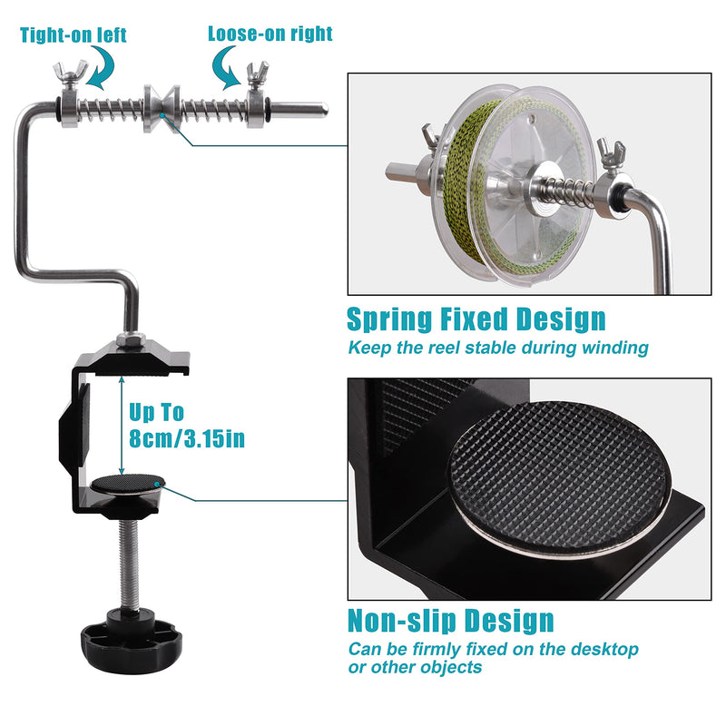 OROOTL Fishing Line Winder Spooler with Clamp Adjustable Stable Fishing Reel Spooler Machine Protable Spinning Reel Spool Spooling Station Winding System Device - BeesActive Australia