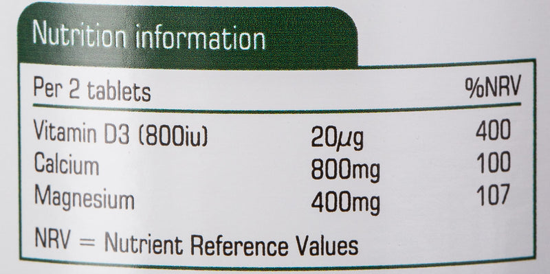 Natures Aid Calcium Magnesium and D3, Helps Maintain Normal Bones, Teeth and Muscle Function, Vegan, 90 Tablets Calcium Magnesium and D3, 90 Tablets - BeesActive Australia