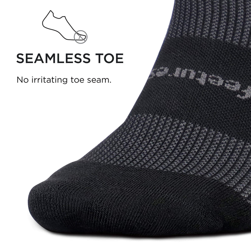 [AUSTRALIA] - Feetures High Performance Cushion No Show Tab Sock Solid Medium Black 