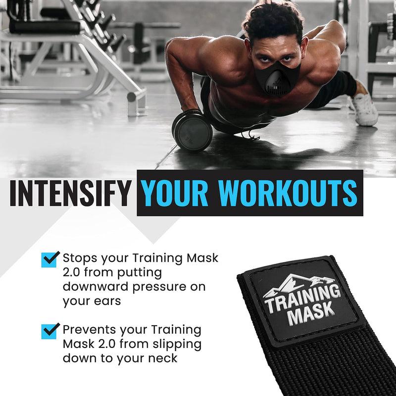 Training Mask - Masks Straps for Training Mask 2.0, Mask Extender Strap Only, Adjustable Band for Running Breathing Mask, Black - BeesActive Australia