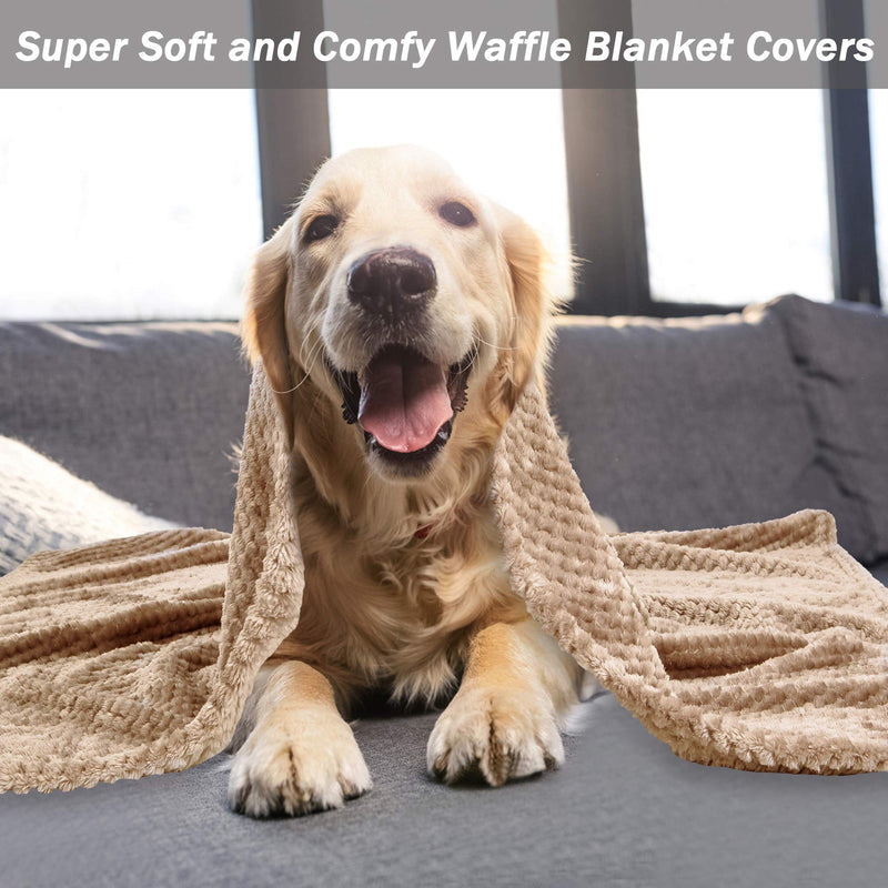 Msicyness Dog Blanket,Soft Fuzzy Blankets for Puppy, Small,Medium,Large,X-Large Premium Fluffy Blankets Plush Fleece Throw Dog Bed, Couch, Sofa, Reversible Travel Warm Covers M（30x40 inches） Gold - BeesActive Australia