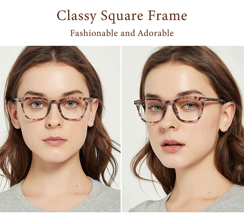 JiSoo Reading Glasses Women/Men Designer Readers, Ladies Reading Glasses with Spring Hinge A-multicolor 1.0 x - BeesActive Australia