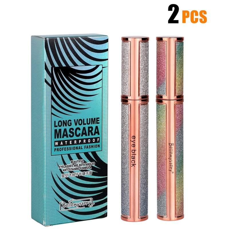 WANBY 2PCS Fiber Lash Mascara Natural Waterproof Smudge-proof 4D Silk Mascara Natural Thickening Lengthening Mascara No Clumping No Smudging Lasting All Day & Easy to Remove - BeesActive Australia