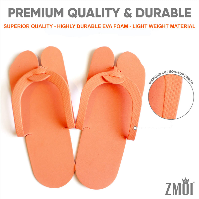 Pedicure Slippers – EVA Foam 12 Pairs – One Size Fits All Disposable Anti-Slip Flip Flops for Pedicure – Comfortable and Safe – 4 Fun Colors – Ideal for Spa, Nail Salon - BeesActive Australia