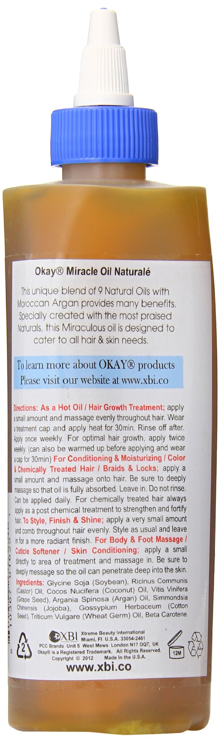 Okay Oil All Natural for Hair & Skin, Miracle, 8 Ounce - BeesActive Australia