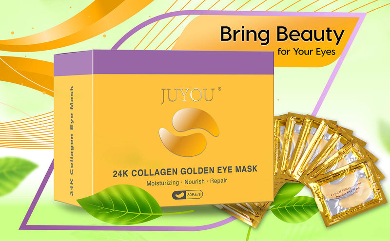 30 Pairs 24K Gold Under Eye Patch, Eye Mask, Collagen Eye Patch, JUYOU Eye Pads For Anti-wrinkles, Puffy Eyes, Dark Circles, Fine Lines Treatment - BeesActive Australia