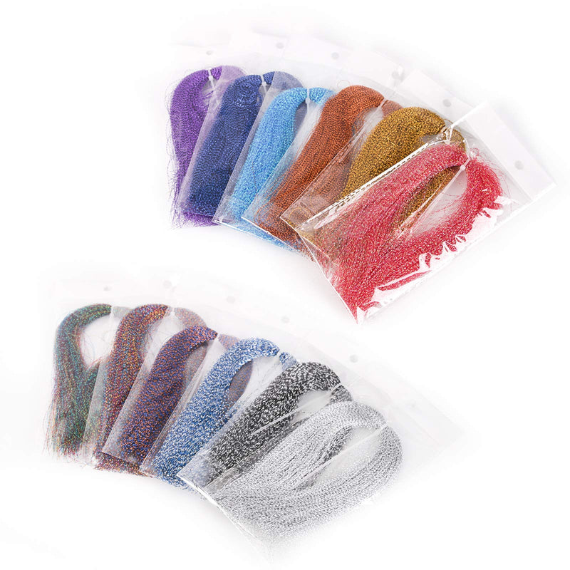 M MAXIMUMCATCH Maxcatch Crystal Flash Fly Tying Materials Flashabou Tinsel Fishing Flies Making Kit 12 Colors Set B - BeesActive Australia
