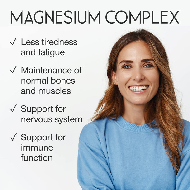 Magnesium Citrate Supplement with Zinc, Vitamin B6 and D3 - High Strength 180 Capsules - 1466mg Magnesium Supplements for Women & Men - Magnesium Complex Tablets Providing 440mg Elemental Magnesium - BeesActive Australia