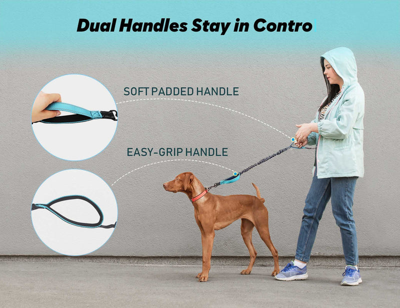 Hands Free Dog Leash, Double Dog Leash, MingXpets Waist Dog Running Leash for Comfortable Walking Jogging Training Hiking, Long Padded No Tangle 360° Swivel Clasp Adjustable Dual Dog Lead Leashes - BeesActive Australia