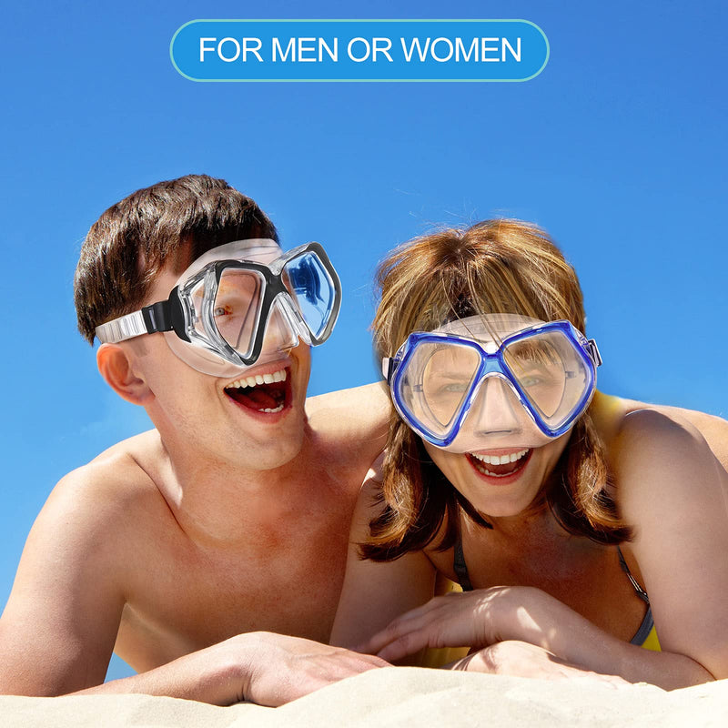 2 Pieces Swim Diving Goggles Swim Goggle Waterproof Swimming Goggles Mask for Adults Black, Blue - BeesActive Australia