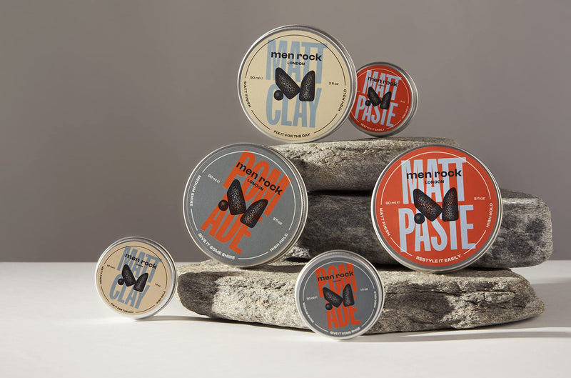 Men Rock Hair Styling Pomade, Medium Shine & High Hold Water Based Pomade, Easy to Use and Wash Out, Ideal for Men with Classy Hairstyles, 90 ml - BeesActive Australia