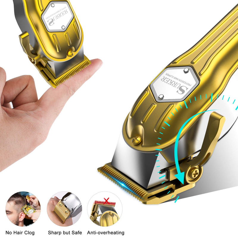 Surker Hair Clippers for Men Hair Trimmer for Men Cordless Beard Trimmers Hair Cutting Machine Professional Rechargeable - BeesActive Australia