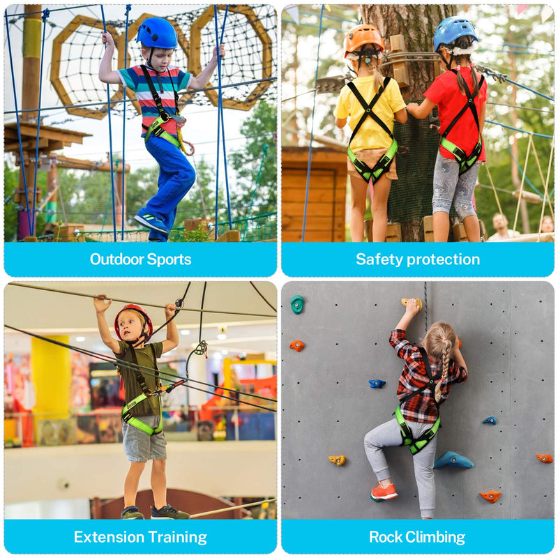 Gonex Kids Full Body Climbing Harness, Child Safety Harness Comfortable Seat Belts for Rock Climbing Extension Training Tree Climbing Mountaineering Rappelling Zipline - BeesActive Australia