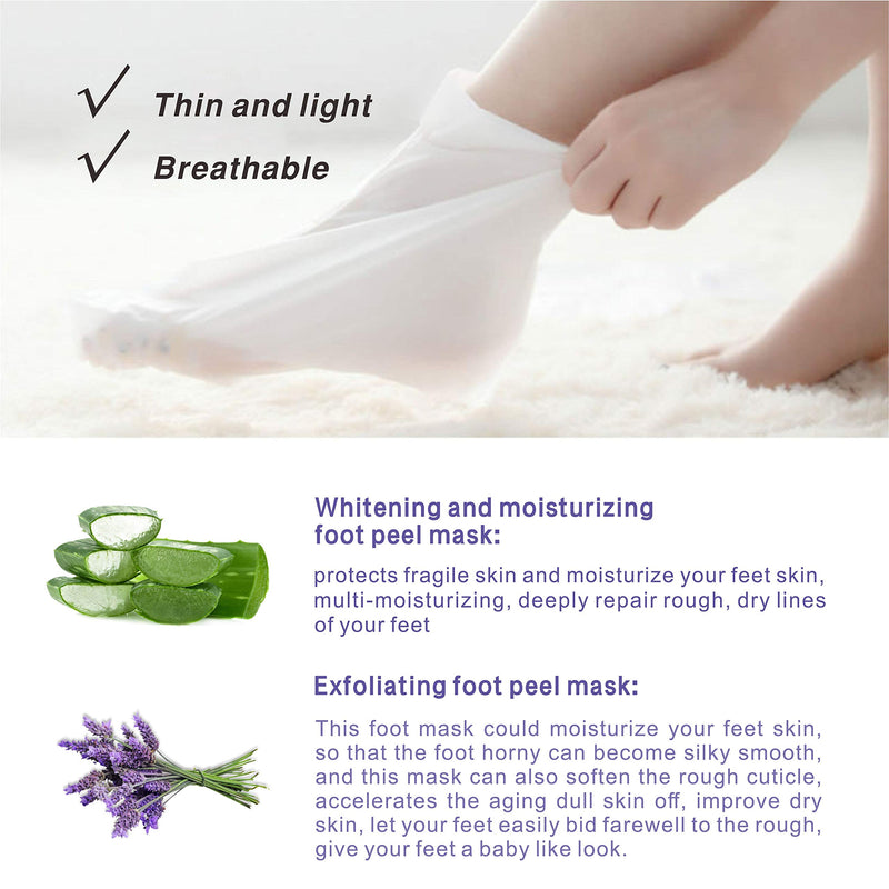 Foot Mask 2 Pairs Foot Peel Mask Exfoliating Booties Peeling Away Calluses and Dead Skin Cells Make Your Feet Smooth and Soft - BeesActive Australia