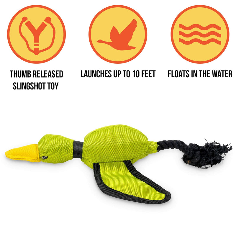 Hyper Pet Flying Series Slingshot Interactive Dog Toys (Dog Toys for Large Dogs, Great Alternative to Dog Ball & Dog Frisbee) [Floats in Water Perfect for the Beach, Lake or Pool] Mini Duck - BeesActive Australia