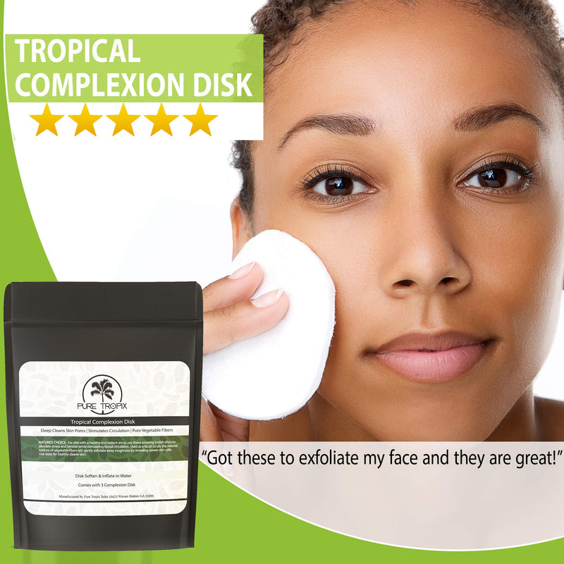 Pure Tropix Organic Tropical Complexion Disks (3 PACK) | Facial Cleansing Brush Set | Gentle Natural Face Scrubber - BeesActive Australia