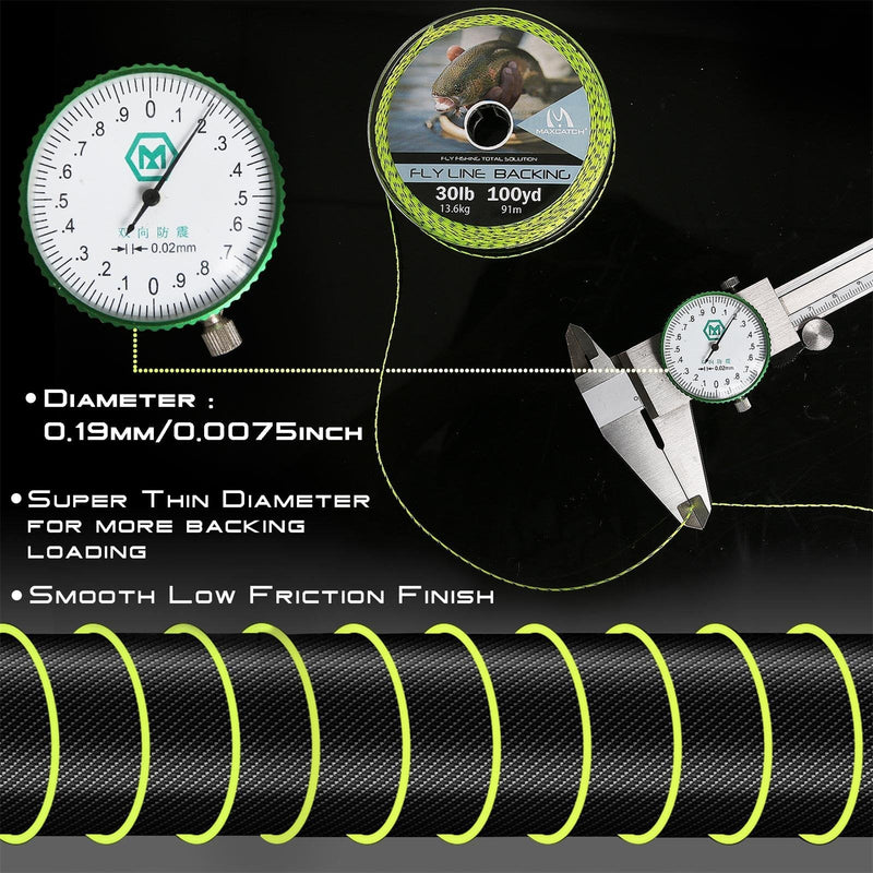 M MAXIMUMCATCH Maxcatch Braided Fly Line Backing for Fly Fishing 20/30lb(White, Yellow, Orange, Black&White, Black&Yellow, Blue, Pink, Green, Purple) 20lb,100yards - BeesActive Australia