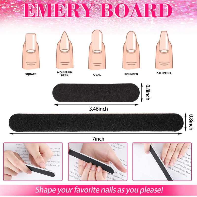 41 Pieces Nail Files and Buffers Kit, Double Sided Emery Boards 100/180 Grit, 7-Ways Sanding Buffer Blocks, Handle Grip Nail Brushes for Professional Manicure Nail Art Nail Care Tools - BeesActive Australia