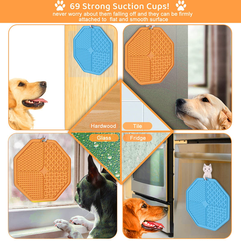 ACODIC Dog Lick Pad,Pet Slow Feeder Mat,Fun Alternative to Slow Feeder Dog Bowls,Calming Mat for Dog Anxiety Relief,Dog Lick Pad with Suction Perfect for Bathing,Grooming,Training Orange - BeesActive Australia