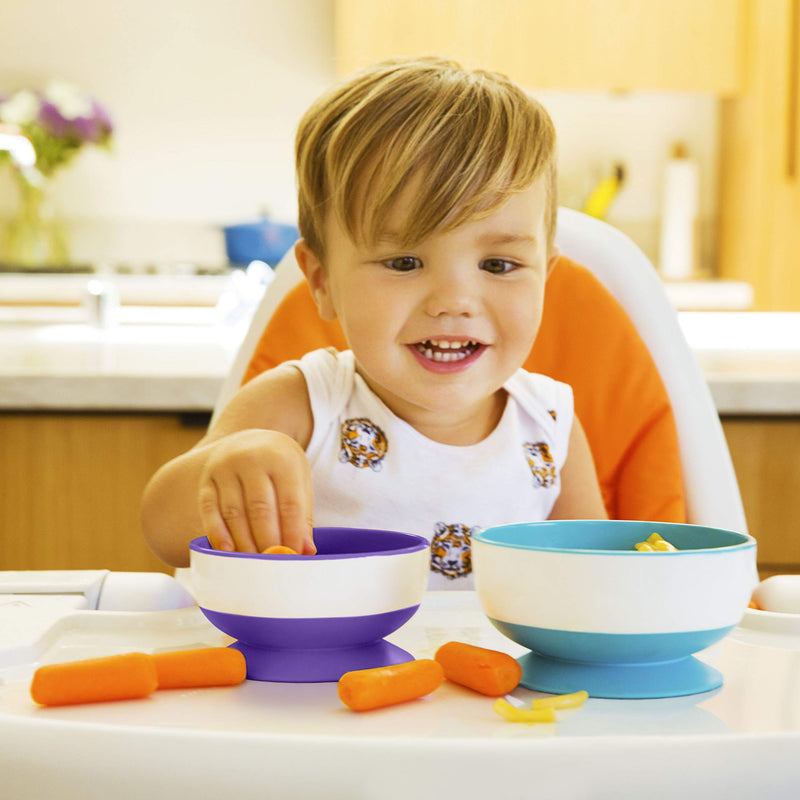 Munchkin Weaning Set, Includes 3x Stay Put Suction Bowls, 3x Little Apple Divided Plates & 6x Soft Tip Spoons - BeesActive Australia