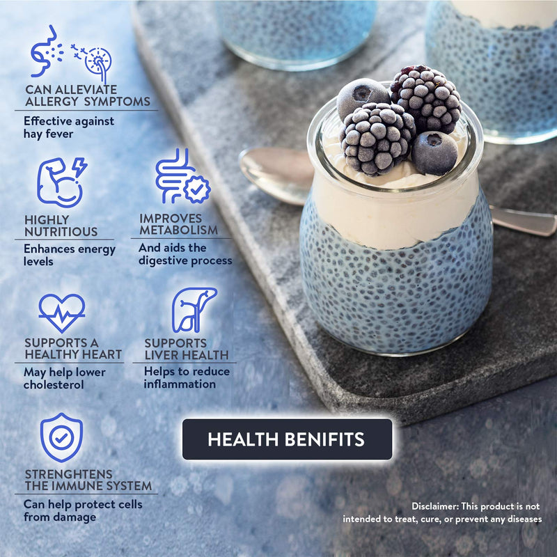 75G Blue Spirulina Powder 100% Natural Phycocyanin Vibrant Blue Colour Premium Quality Vegan Superfood Packed with Antioxidants, Protein, Vitamins & Amino Acids, Nutrient-Dense Immune System Booster - BeesActive Australia