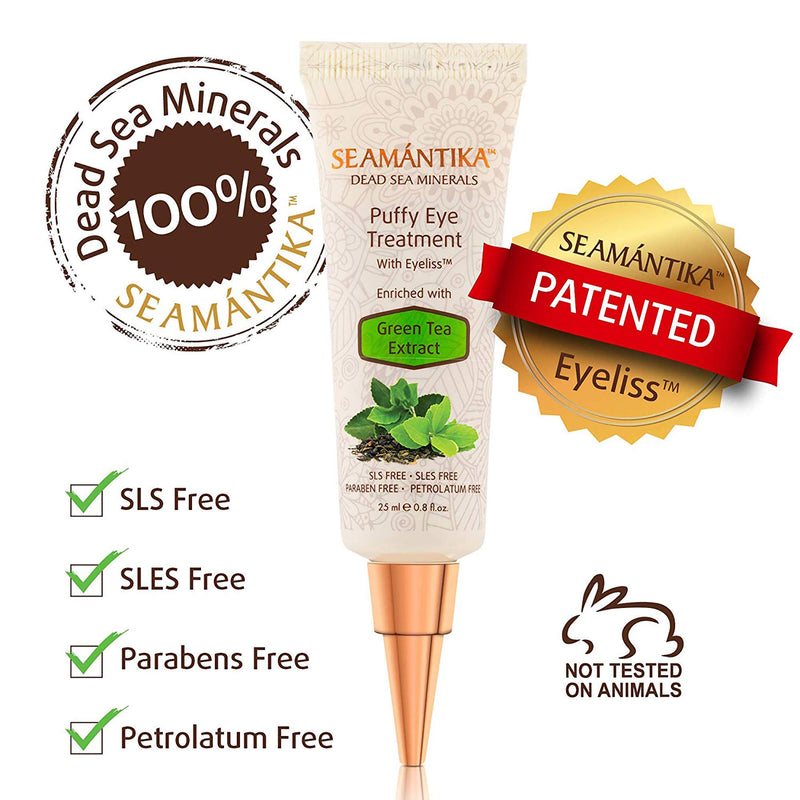Puffy Eyes Treatment Instant results – Naturally Eliminate Wrinkles, Puffiness, Dark Circle and Bags in Minutes – Hydrating Eye Cream w/ Green Tea Extract, Dead Sea Minerals by SEAMANTIKA – .8 oz - BeesActive Australia