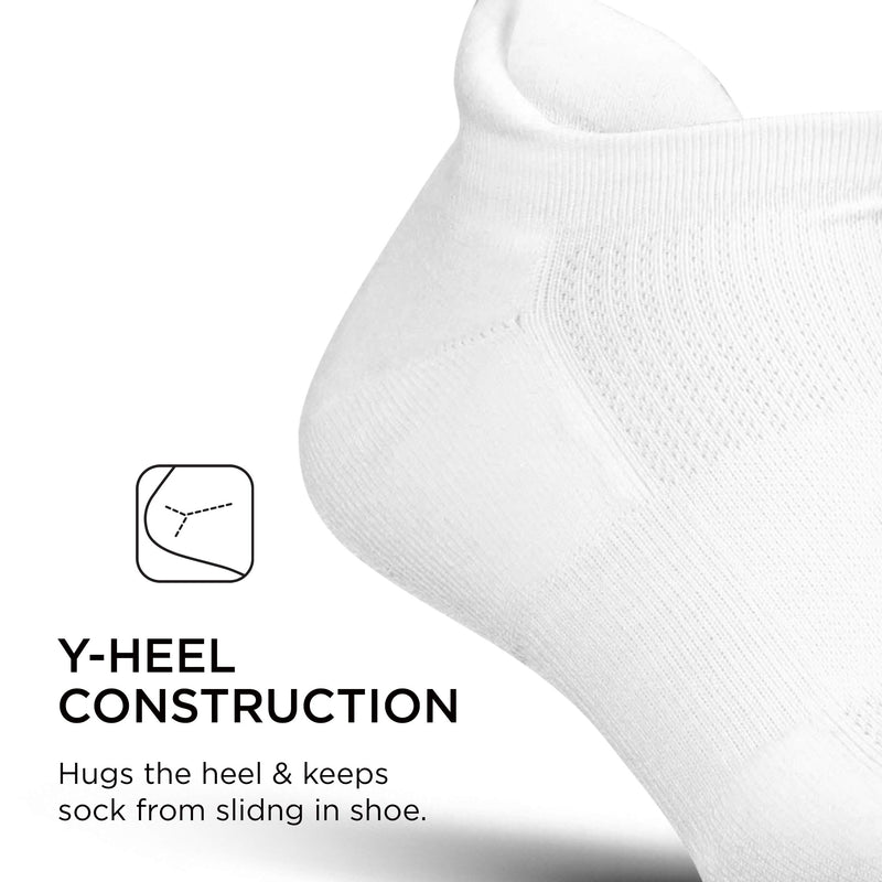 [AUSTRALIA] - Feetures High Performance Cushion No Show Tab Sock Solid Large White 