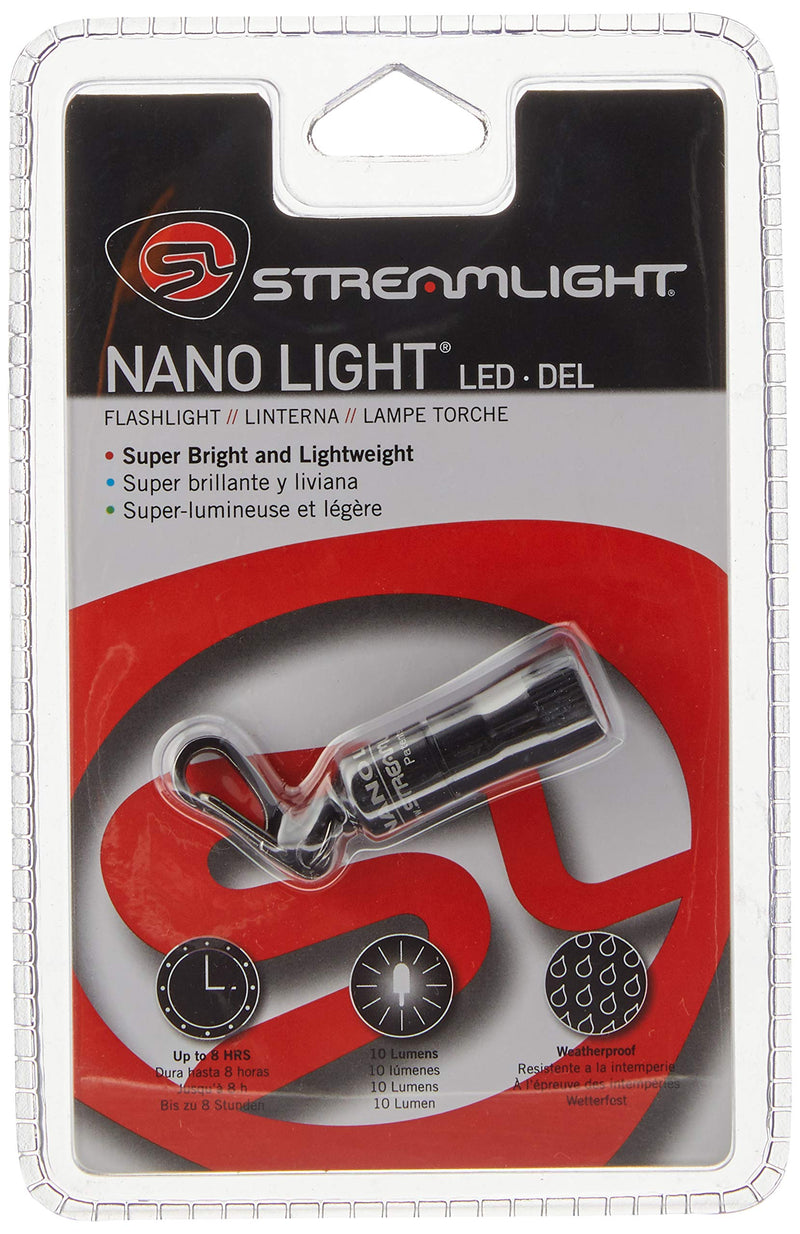 Streamlight 73001 Nano Light Miniature Keychain LED Flashlight, Black - 10 Lumens Single - BeesActive Australia