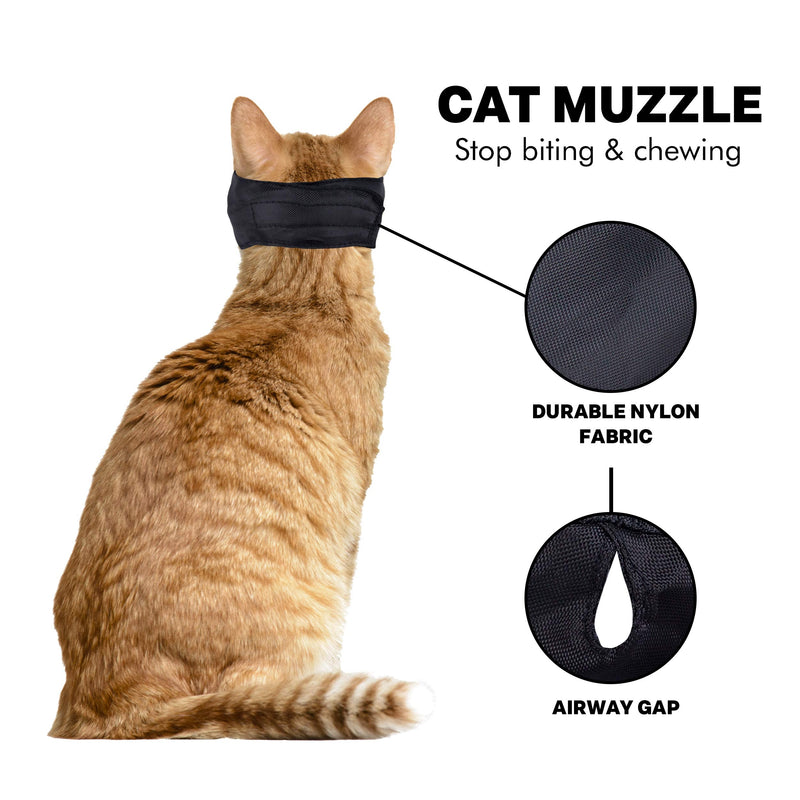 Downtown Pet Supply Cat Muzzle for Grooming - Cat Grooming Supplies - Soft Nylon Muzzle with Eye Cover and Velcro Strap - Cat Restraint Set - Small, Medium & Large - 3 Pack - BeesActive Australia