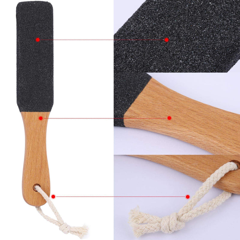 2 Pcs Foot File Callus Remover Heel Grater Wooden Handle Foot Scrubber Pedicure File Foot Filer for Dead Skin Professional - BeesActive Australia