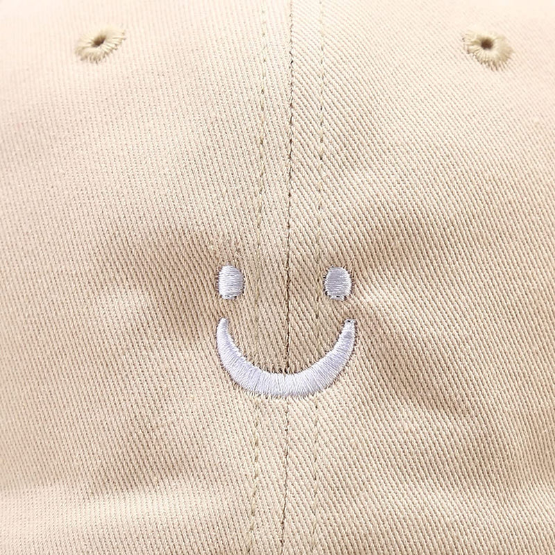Umeepar 3 Pack Smiley Face Cotton Baseball Cap Adjustable Low Profile Unstructured Dad Hat for Women Men Black White, Aqua - BeesActive Australia