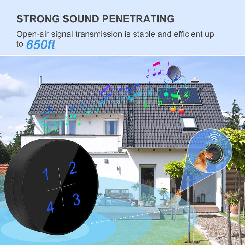 HUWOO Dog Door Bell for Potty Training Waterproof Smart Wireless Doggie Doorbell for Dog Puppy Training Sliding Door/Go Outside - BeesActive Australia