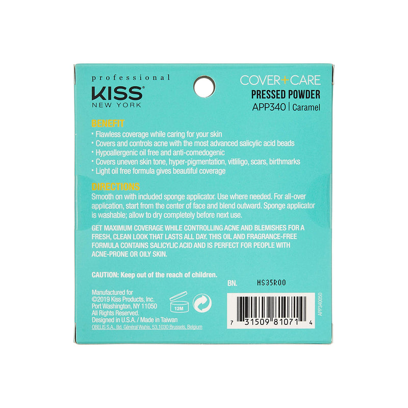 KISS Cover and Care Acne Control Pressed Powder- APP340 (Caramel) Caramel - BeesActive Australia