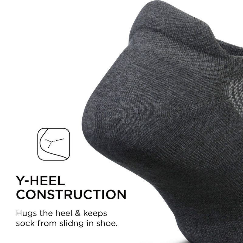 Feetures High Performance Cushion No Show Tab Solid - Running Socks for Men & Women Large Heather Gray - BeesActive Australia