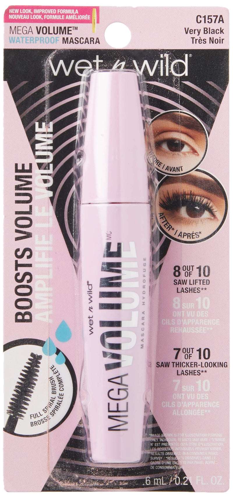 wet n wild Mega Volume Waterproof Mascara, Very Black, 0.21 Ounce - BeesActive Australia