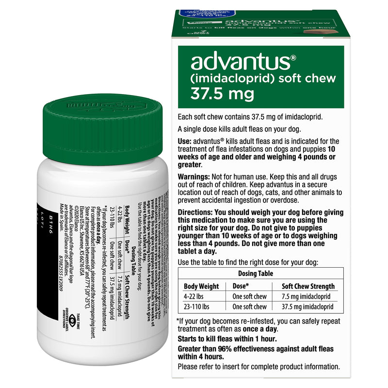 Advantus (Imidacloprid) 7-Count Large Dog Flea Chewable Treatment, for Dogs 23-110 Pounds - BeesActive Australia