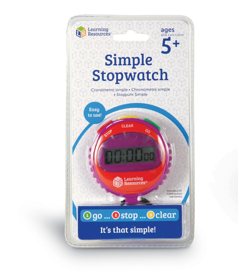 Learning Resources Simple 3 Button Stopwatch, Supports Science Investigations, Timed Math Exercises, Elapsed Time Tracking, Ages 5+ - BeesActive Australia