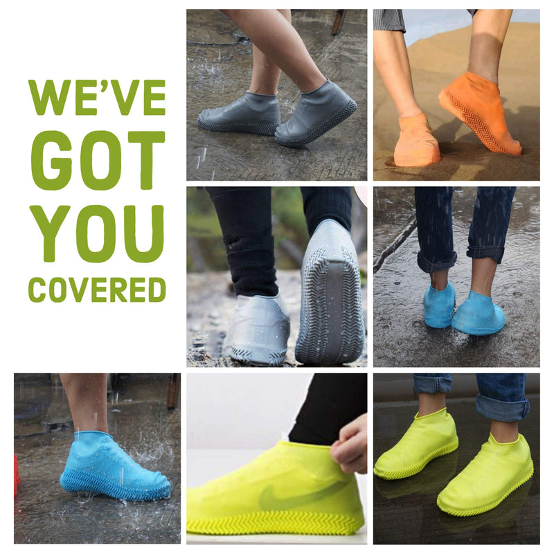 BAYI - Shoe Cover Waterproof Sneakers Silicone Rain Shoes Cover Durable Reusable Slip On Anti Slip Protector, Black, Medium - BeesActive Australia