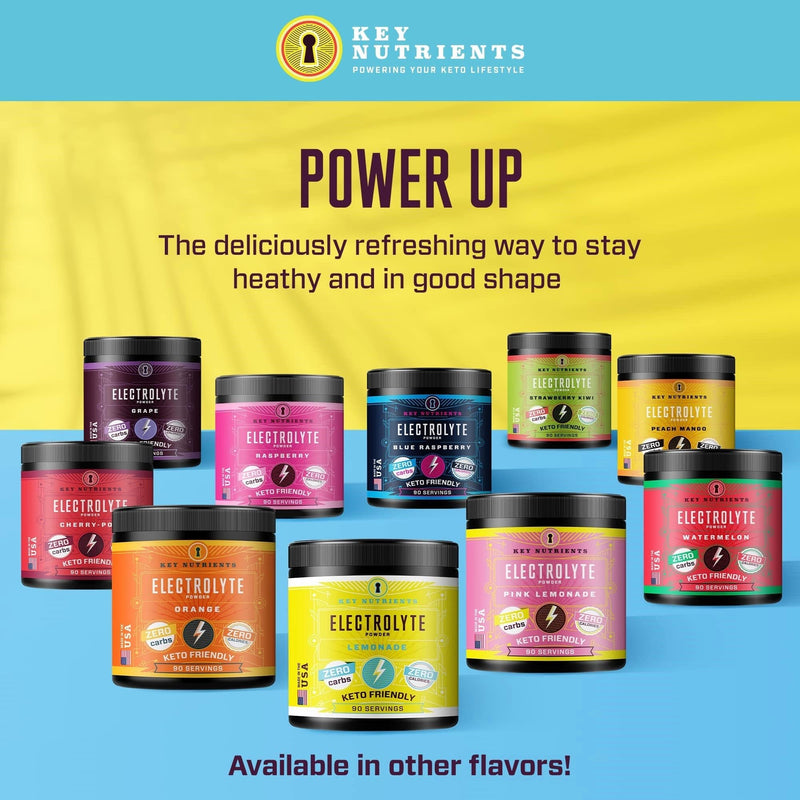 KEY NUTRIENTS Electrolytes Powder No Sugar - Refreshing Lemonade Electrolyte Drink Mix - Hydration Powder - No Calories, Gluten Free - Powder and Packets (20, 40 or 90 Servings) - BeesActive Australia