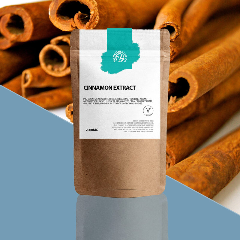 Fitness Health Cinnamon Tablets 2000mg Cinnamon bark Extract UK Made (120 Tablets) - BeesActive Australia